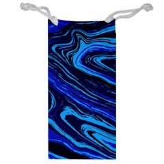 Blue Vivid Marble Pattern 16 Jewelry Bag by goljakoff