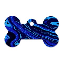 Blue Vivid Marble Pattern 16 Dog Tag Bone (one Side) by goljakoff