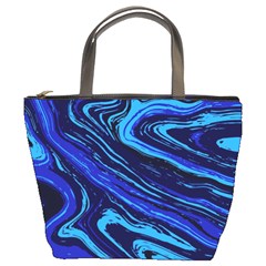 Blue Vivid Marble Pattern 16 Bucket Bag by goljakoff