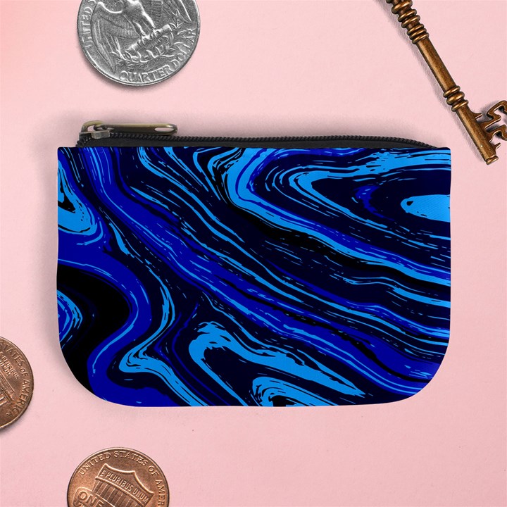 Blue Vivid Marble Pattern 16 Mini Coin Purse