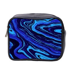 Blue Vivid Marble Pattern 16 Mini Toiletries Bag (two Sides) by goljakoff