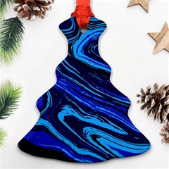 Blue Vivid Marble Pattern 16 Christmas Tree Ornament (two Sides) by goljakoff