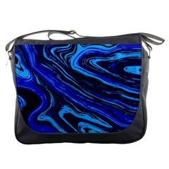 Blue Vivid Marble Pattern 16 Messenger Bag by goljakoff