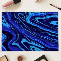 Blue Vivid Marble Pattern 16 Cosmetic Bag (xxl) by goljakoff