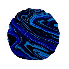 Blue Vivid Marble Pattern 16 Standard 15  Premium Round Cushions by goljakoff