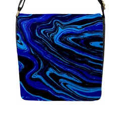 Blue Vivid Marble Pattern 16 Flap Closure Messenger Bag (l) by goljakoff