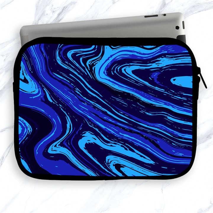 Blue Vivid Marble Pattern 16 Apple iPad 2/3/4 Zipper Cases