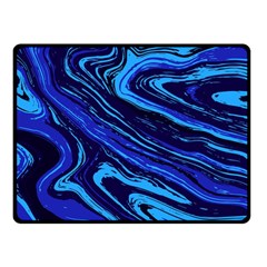 Blue Vivid Marble Pattern 16 Double Sided Fleece Blanket (small)  by goljakoff