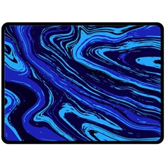 Blue Vivid Marble Pattern 16 Double Sided Fleece Blanket (large)  by goljakoff