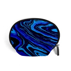 Blue Vivid Marble Pattern 16 Accessory Pouch (small) by goljakoff