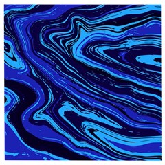 Blue Vivid Marble Pattern 16 Wooden Puzzle Square by goljakoff