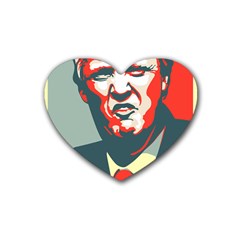 Trump Nope Rubber Coaster (heart)  by goljakoff