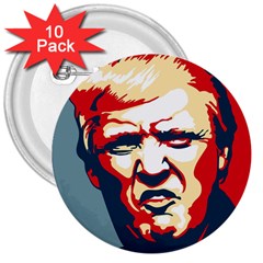 Trump Pop Art 3  Buttons (10 Pack)  by goljakoff