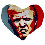 Trump pop art Large 19  Premium Flano Heart Shape Cushions Front