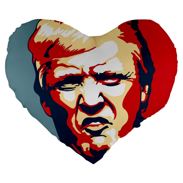 Trump pop art Large 19  Premium Flano Heart Shape Cushions