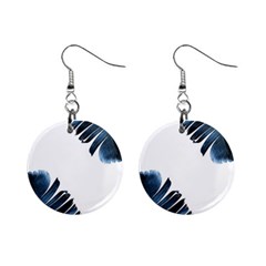 Blue Banana Leaves Mini Button Earrings by goljakoff