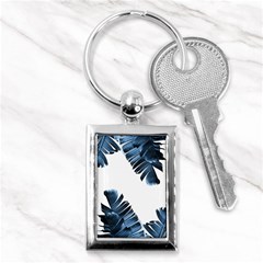 Blue Banana Leaves Key Chain (rectangle) by goljakoff