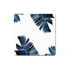 Blue Banana Leaves Square Magnet by goljakoff