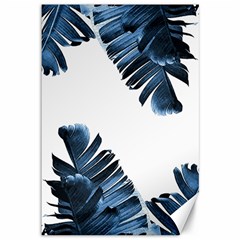 Blue Banana Leaves Canvas 12  X 18  by goljakoff