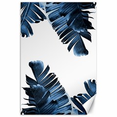 Blue Banana Leaves Canvas 24  X 36  by goljakoff