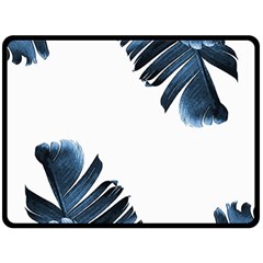 Blue Banana Leaves Fleece Blanket (large)  by goljakoff