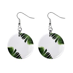 Green Banana Leaves Mini Button Earrings by goljakoff