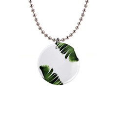 Green Banana Leaves 1  Button Necklace by goljakoff