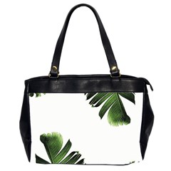 Green Banana Leaves Oversize Office Handbag (2 Sides) by goljakoff