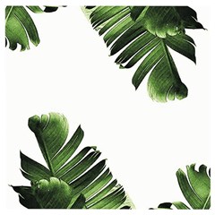 Green Banana Leaves Wooden Puzzle Square by goljakoff