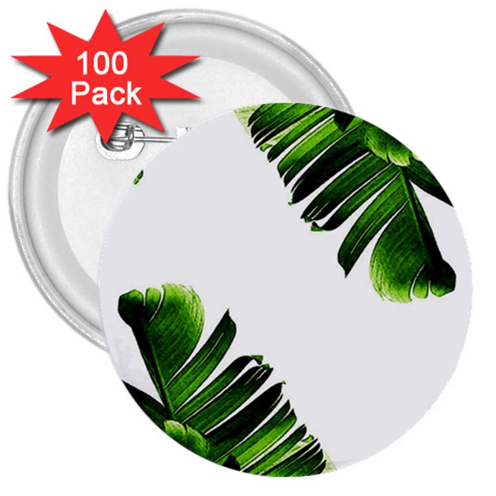 Banana leaves 3  Buttons (100 pack) 