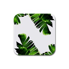 Banana Leaves Rubber Square Coaster (4 Pack)  by goljakoff