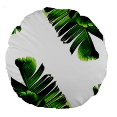 Banana Leaves Large 18  Premium Round Cushions by goljakoff