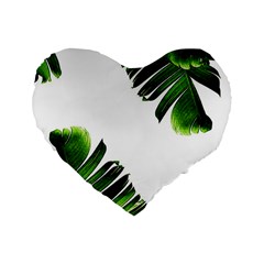 Banana Leaves Standard 16  Premium Heart Shape Cushions by goljakoff