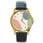 Abstract shapes  Round Gold Metal Watch Front