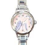 Marble stains  Round Italian Charm Watch Front