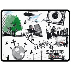 Skater-underground Fleece Blanket (large)  by PollyParadise