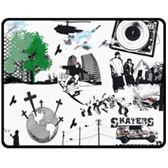 Skater-underground Double Sided Fleece Blanket (medium)  by PollyParadise