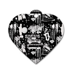 Skater-underground2 Dog Tag Heart (one Side)