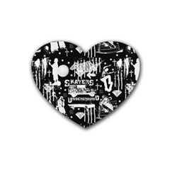 Skater-underground2 Heart Coaster (4 Pack)  by PollyParadise