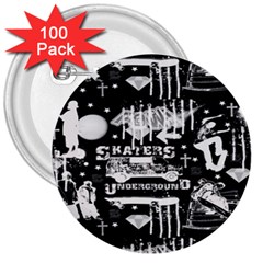 Skater-underground2 3  Buttons (100 pack) 