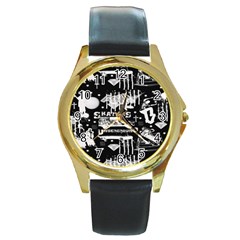 Skater-underground2 Round Gold Metal Watch by PollyParadise