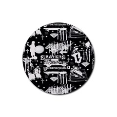 Skater-underground2 Rubber Round Coaster (4 Pack)  by PollyParadise