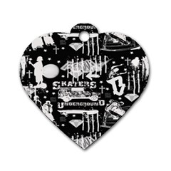 Skater-underground2 Dog Tag Heart (Two Sides)