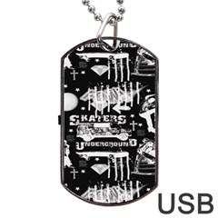 Skater-underground2 Dog Tag USB Flash (One Side)