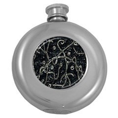 Abstract Surface Artwork Round Hip Flask (5 Oz) by dflcprintsclothing