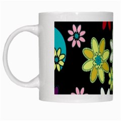 Flowerpower White Mugs