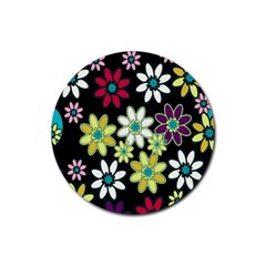 Flowerpower Rubber Round Coaster (4 Pack) 