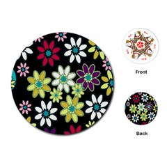 Flowerpower Playing Cards Single Design (round) by PollyParadise