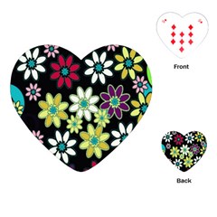 Flowerpower Playing Cards Single Design (heart) by PollyParadise