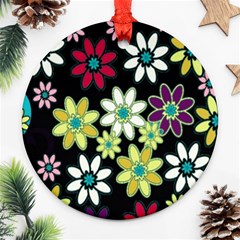 Flowerpower Round Ornament (two Sides)